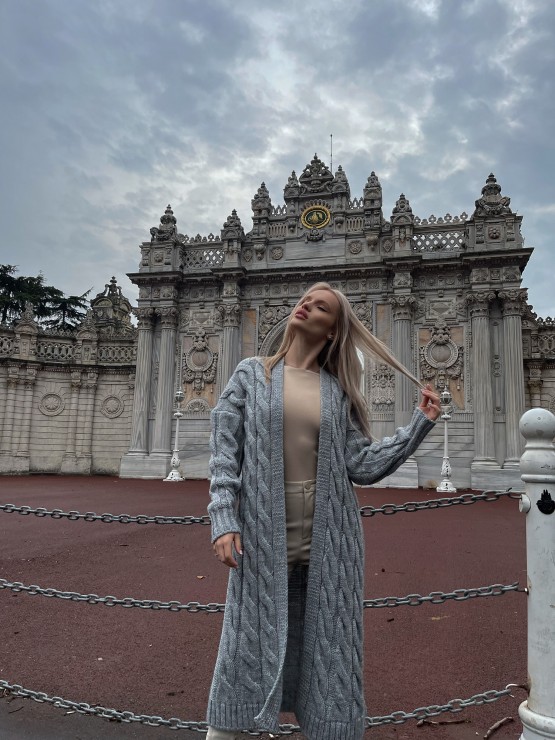 Кардиган Тифанни(серый) машинная вязка 6