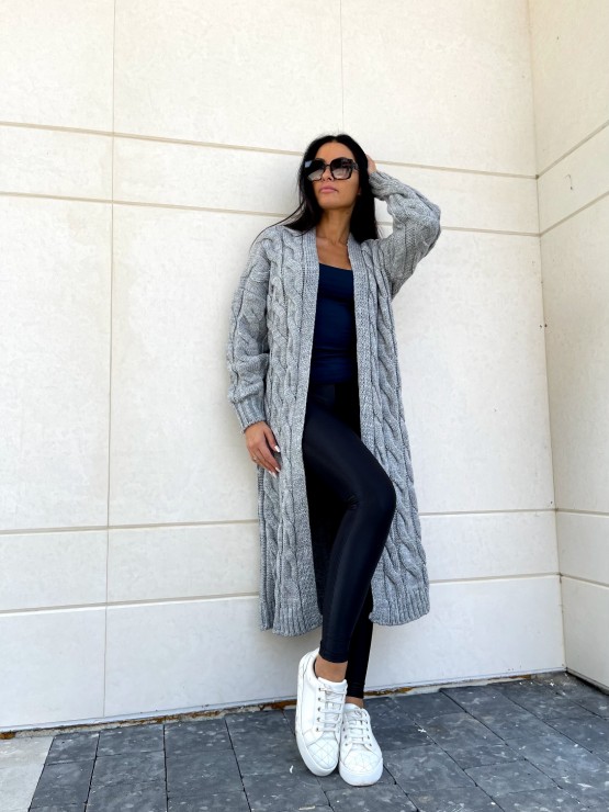 Кардиган Тифанни(серый) машинная вязка 9