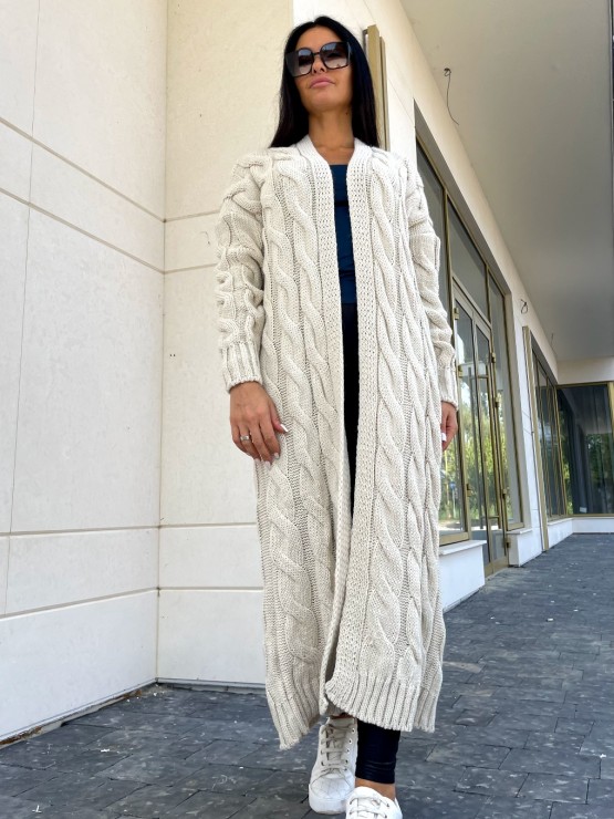 Кардиган Тифанни(бежевый) машинная вязка 1