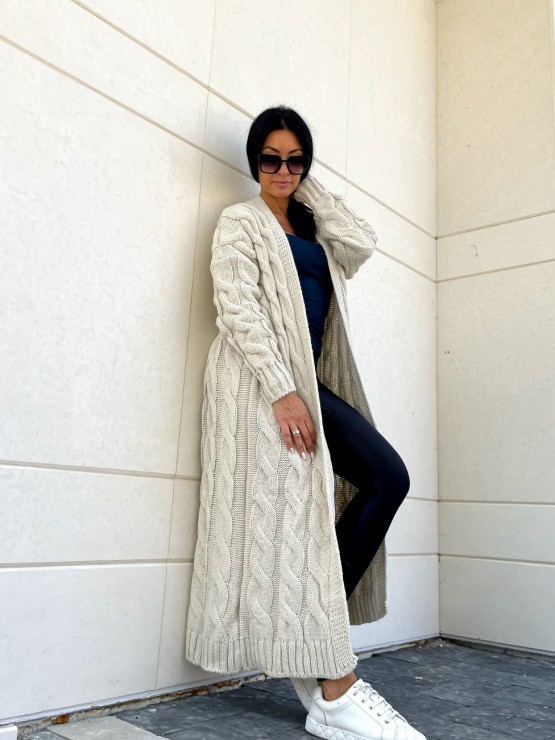 Кардиган Тифанни(бежевый) машинная вязка 5