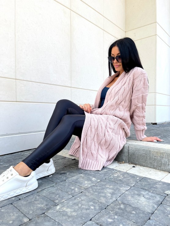 Кардиган Тифанни(пудра) машинная вязка 1