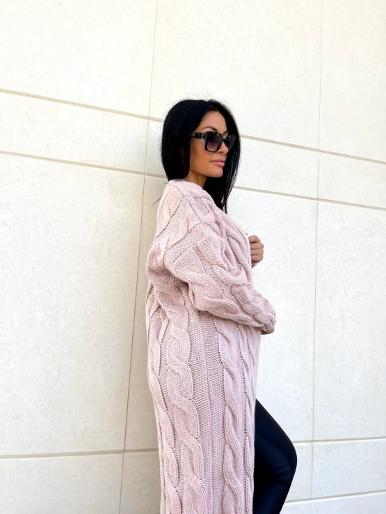 Кардиган Тифанни(пудра) машинная вязка 3