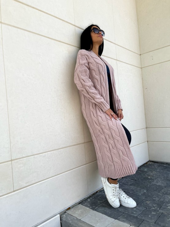 Кардиган Тифанни(пудра) машинная вязка 5