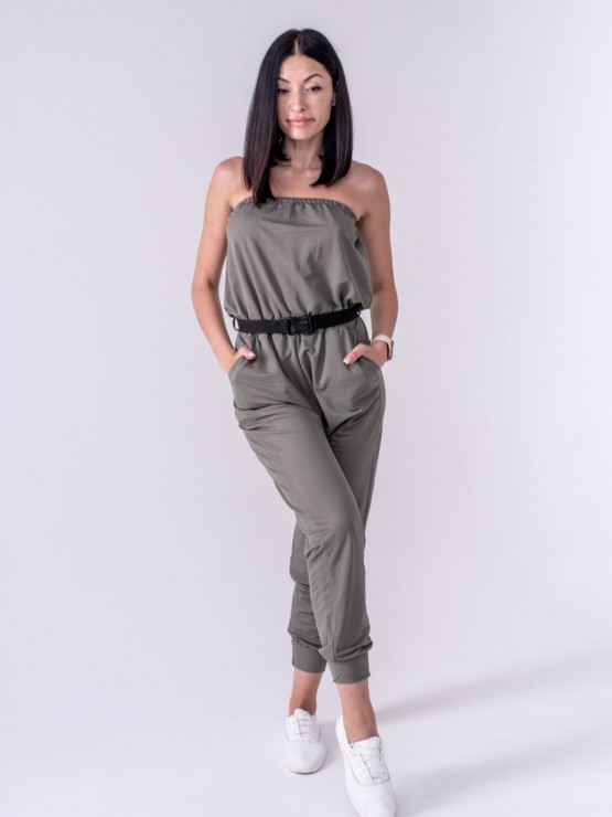 Жіночий комбінезон - літній - трикотаж - «Лія» - Хакі 1