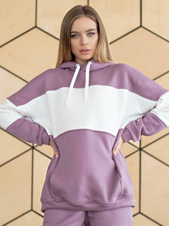 Костюм женский - Трехника на флисе -oversize - "Моника" - Лиловый Костюм женский - Трехника на флисе -oversize - "Моника" - Лиловый 4