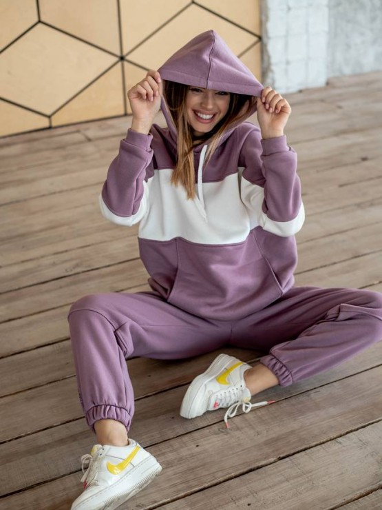 Костюм женский - Трехника на флисе -oversize - "Моника" - Лиловый Костюм женский - Трехника на флисе -oversize - "Моника" - Лиловый 5