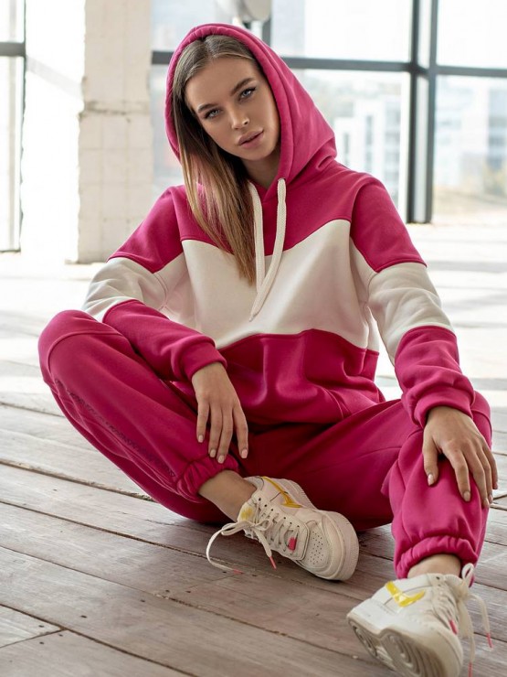 Костюм жіночий - Триніка на флісі -oversize - "Моніка" - Малина Костюм жіночий - Триніка на флісі -oversize - "Моніка" - Малина 2
