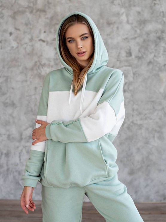 Костюм жіночий - Триніка на флісі -oversize - "Моніка" - Оливка 3