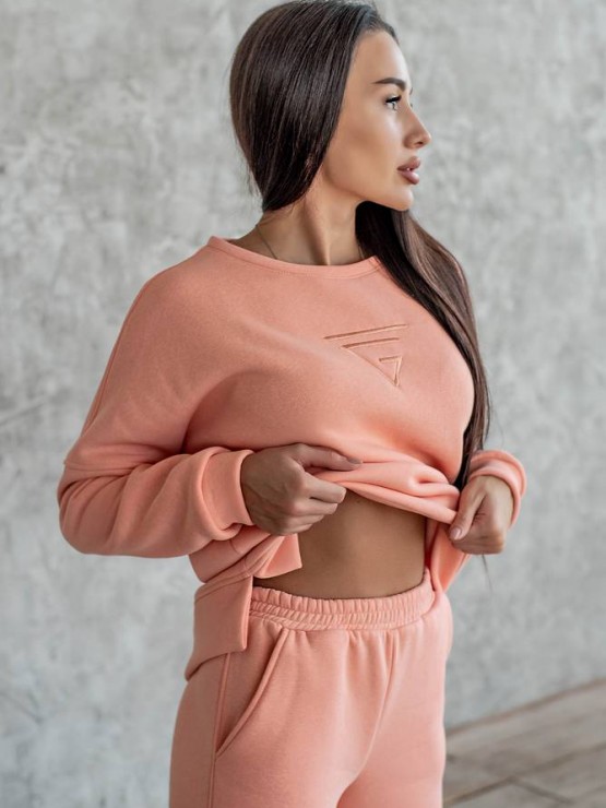 Жіночий костюм - Тринитка на флісі - «Белла» -  Персик 1