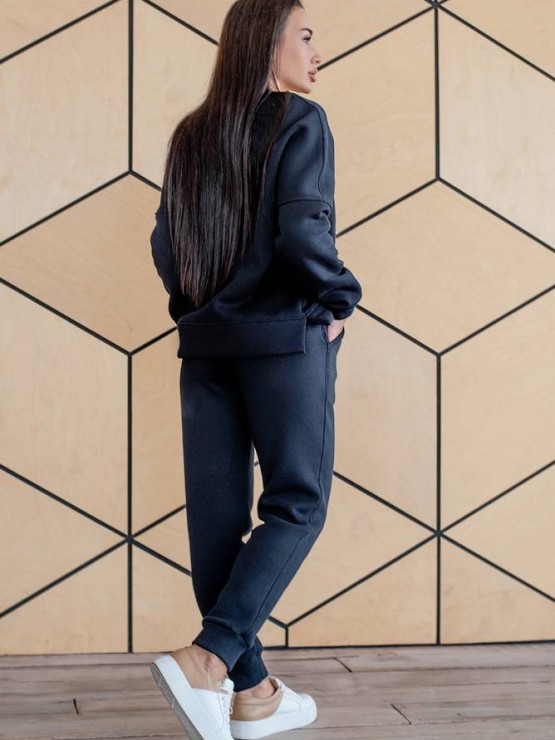 Жіночий костюм - Тринитка на флісі - «Белла» - Синій Жіночий костюм - Тринитка на флісі - «Белла» - Синій 1