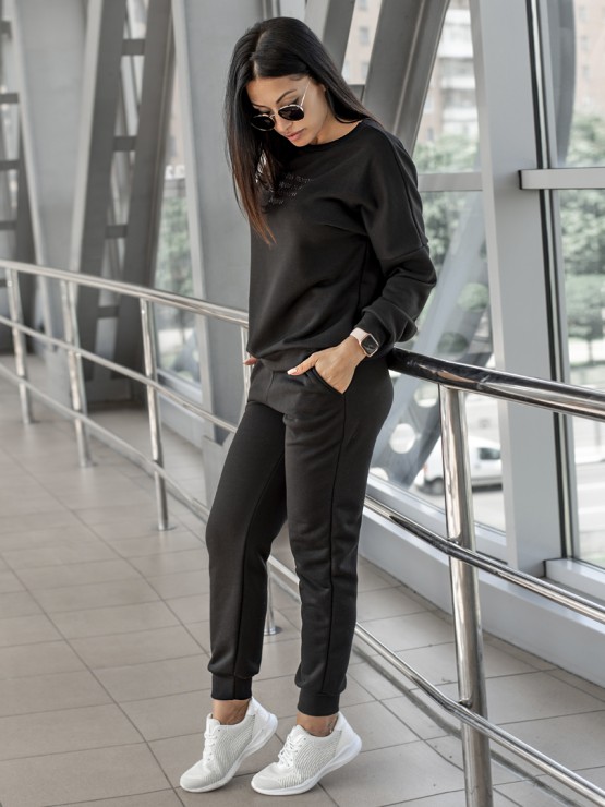 Костюм вільного крою - Тринитка - «Дженіфер» - чорний 3