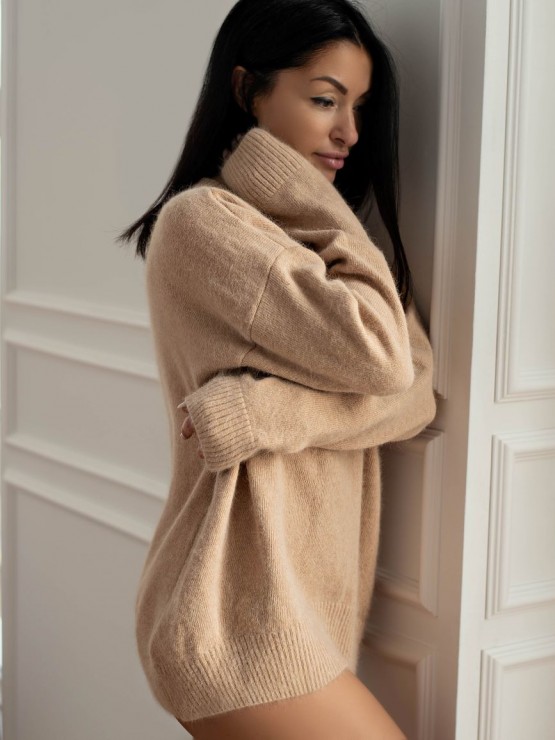 Жіночий светр із ангори - «Ангорка» - Гірчиця 2