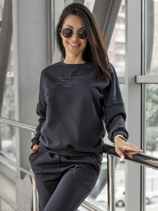 Костюм свободного кроя- Трехнитка - «Дженифер» - синий 4