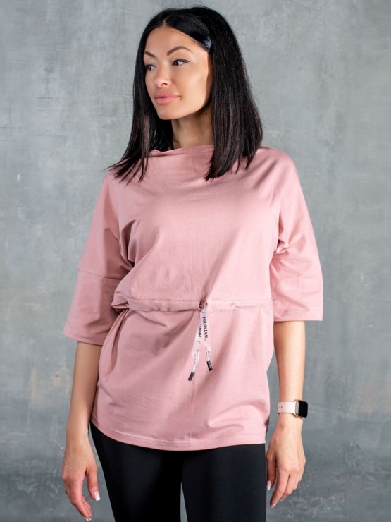 Жіночий костюм - футболка та лосини - «Міла» - пудра 3