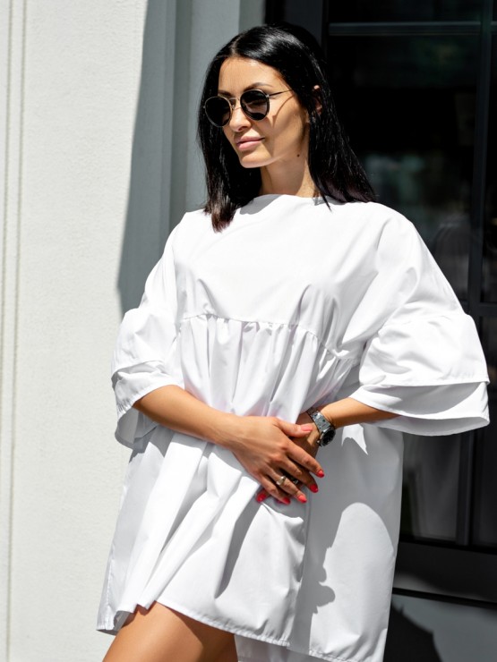 Летнее платье - Хлопок - Оversize "Мия"  - Белое 5