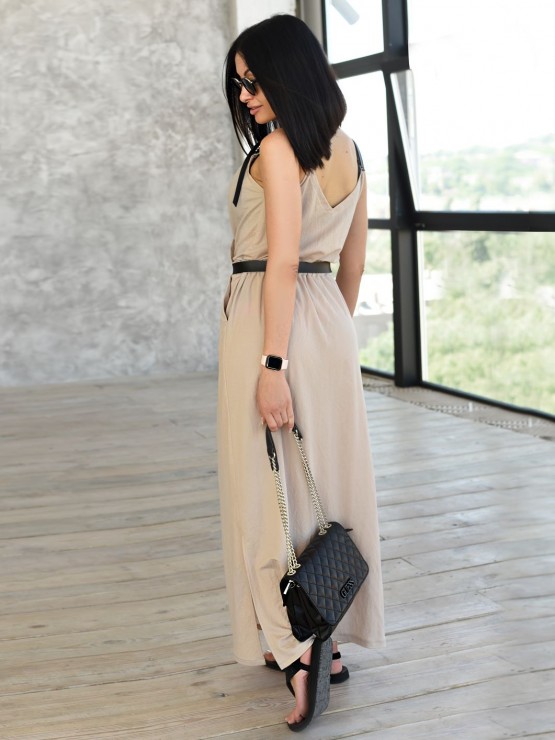 Летний трикотажный  сарафан - «Доминика» - Бежевый Летний трикотажный  сарафан - «Доминика» - Бежевый 6