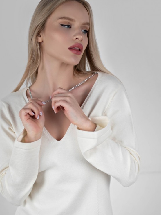 Сукня "Джуді" - Глибоке декольте - one size - Молоко 3