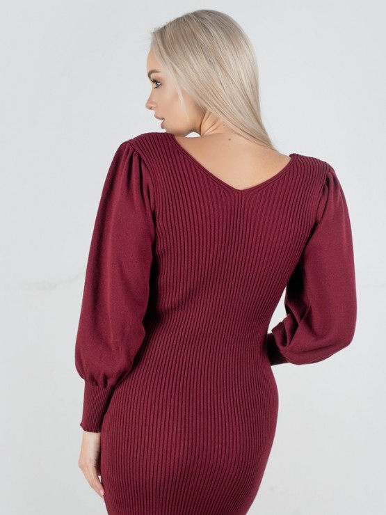 Сукня "Наомі" - Машинна в'язка - колір Вишня 5