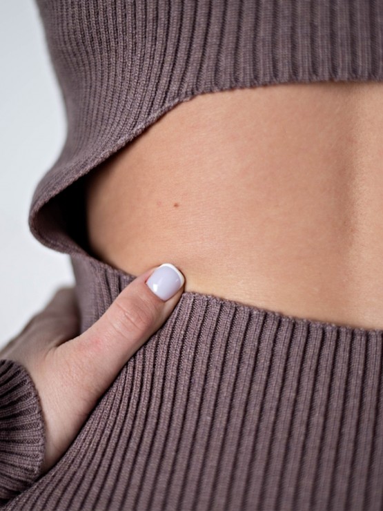 Сукня по фігурі - Виріз на спині - one size - Шоколад - "Аїда" 1