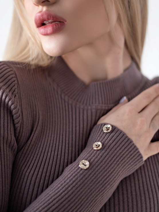 Сукня по фігурі - Виріз на спині - one size - Шоколад - "Аїда" 4