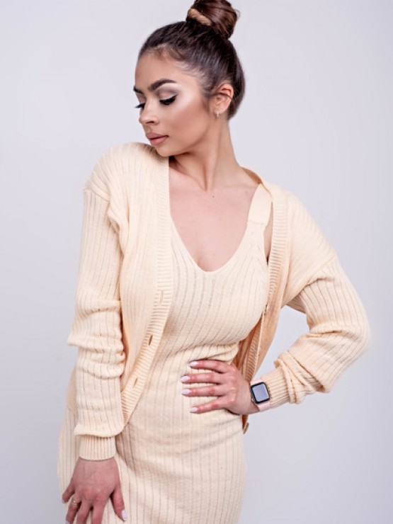 Женская вязаная кофта "Элизабет" - 
Персик 8