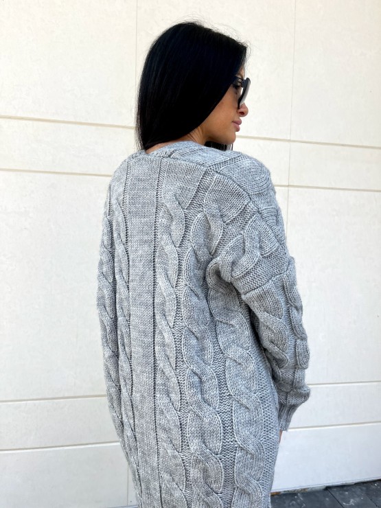Кардиган Тифанни(серый) машинная вязка 8