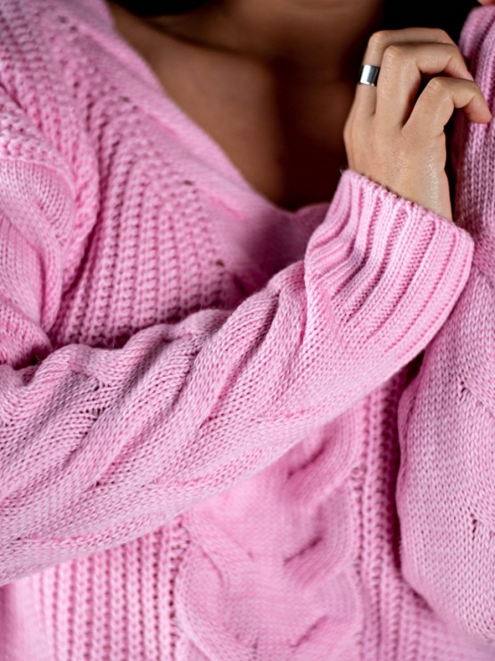 Светр "Єва" - Вовна - Oversize - Рожевий 1