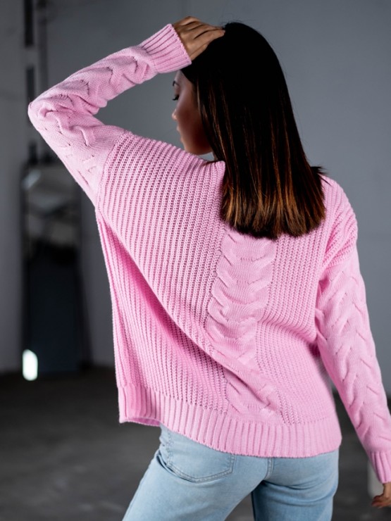 Светр "Єва" - Вовна - Oversize - Рожевий 4