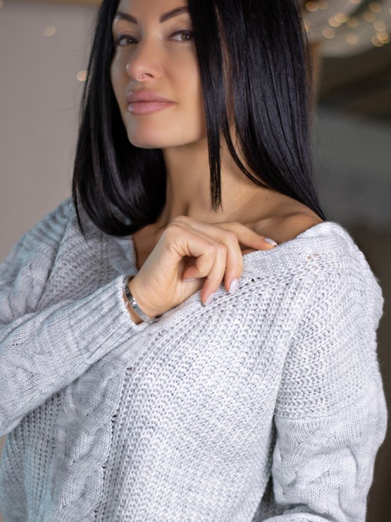 Светр "Єва" - Вовна - Oversize - Сірий 2