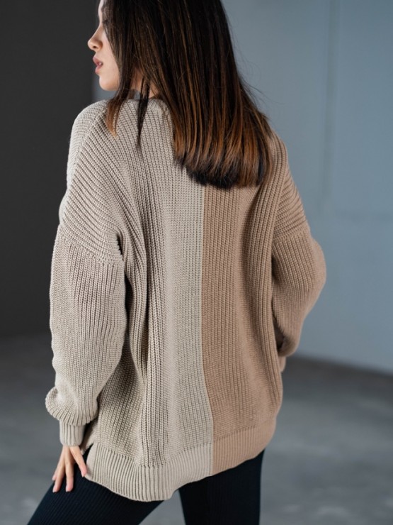 Свитер "Кэтрин" - OVERSIZE - Шерсть - Беж-карамель 4