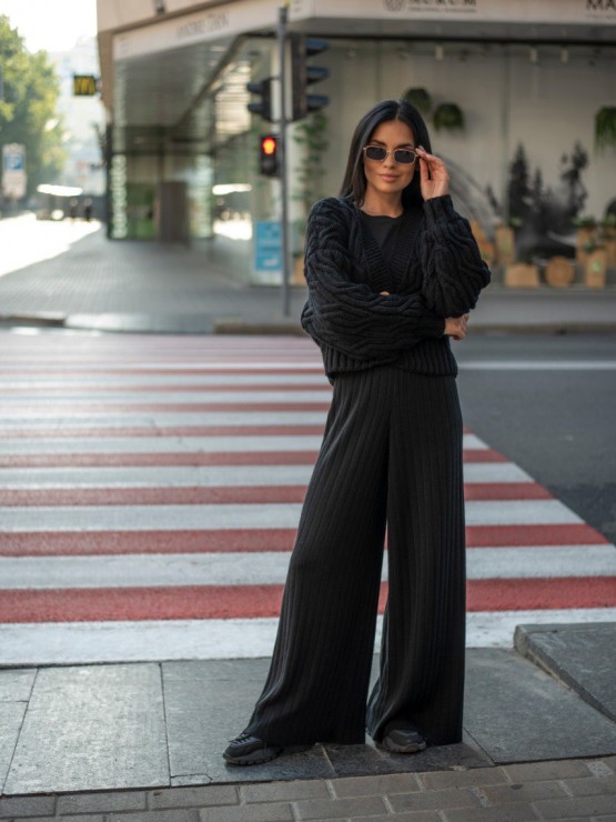 Укорочений кардиган із гудзиками - one size - "FLORA" чорний 1