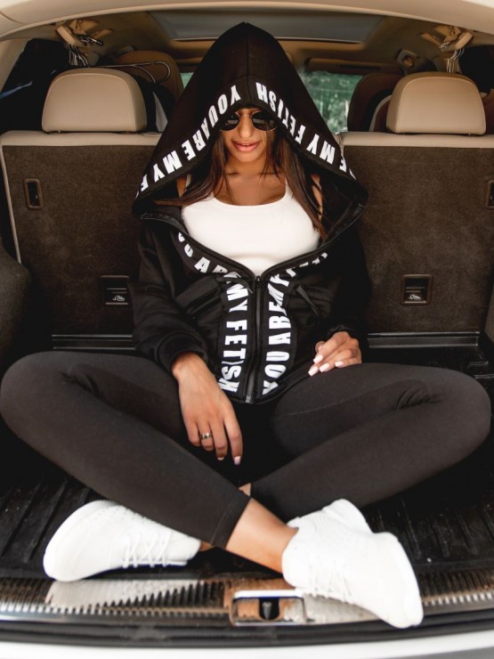 Женская кофта с капюшоном - Трехнитка - «Меган» - Черный 2