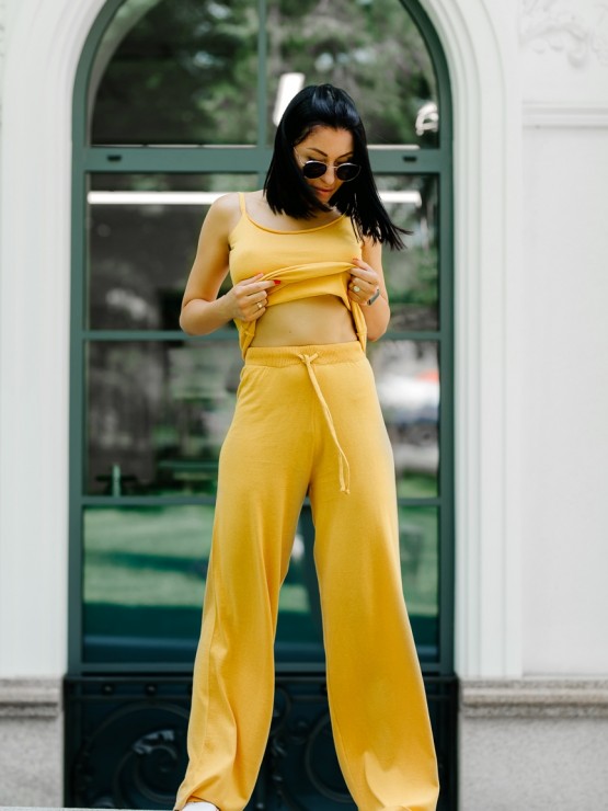 Женская майка - Машинная вязка -  Горчичная Женская майка - Машинная вязка -  Горчичная 4