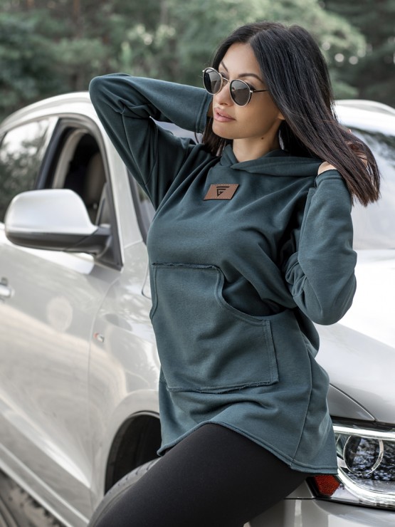 Жіночий худи з капюшоном - Изумруд 1
