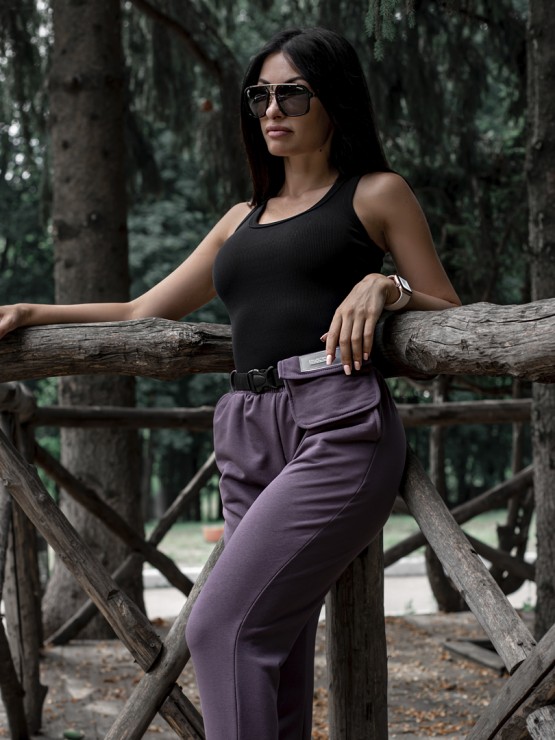 Жіночі штани з кишенею - Тринитка - Слива 3