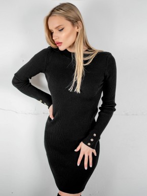 Платье по фигуре - Вырез на спине - one size - Черный - "Аида" Платье по фигуре - Вырез на спине - one size - Черный - "Аида"