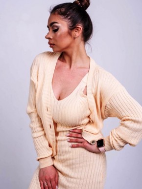 В'язана жіноча кофта "Елізабет" - Персик