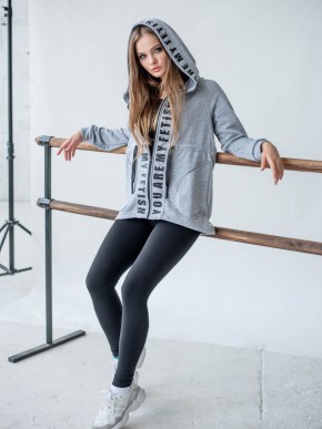 Жіноча кофта з капюшоном - Трихнитка - "Меган" - Сірий