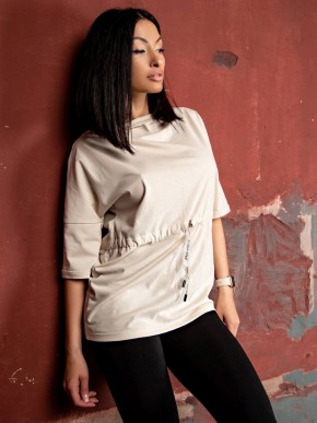 Жіночий костюм - футболка та лосини - «Міла» - бежевий