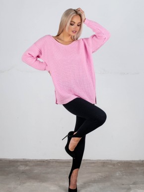 Светр з відкритою спиною oversize - машинне в'язання - "Кайлі" - Рожевий Светр з відкритою спиною oversize - машинне в'язання - "Кайлі" - Рожевий